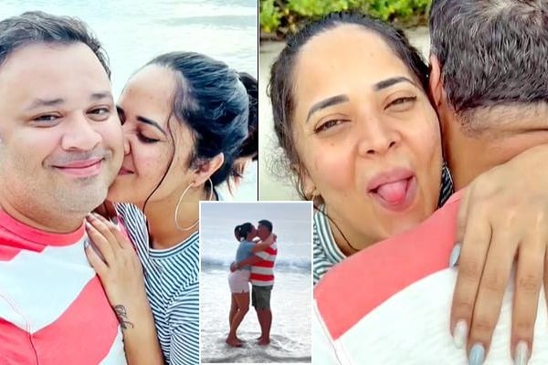 Anchor Anasuya's liplock with husband on her wedding anniversary, video goes viral