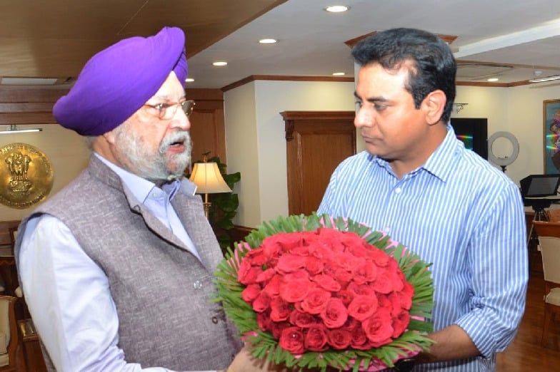 KTR meets Hardeep Singh Puri