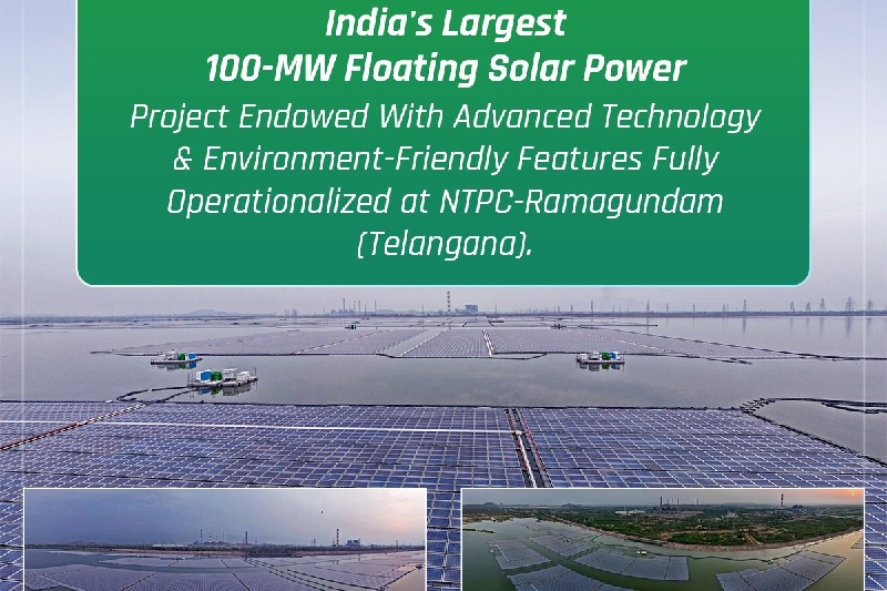 Indias largest floating solar plant set up in Telangana