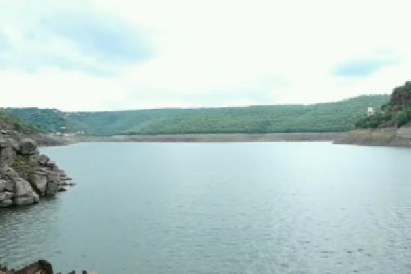 Huge flood water arrives Srisailam Project