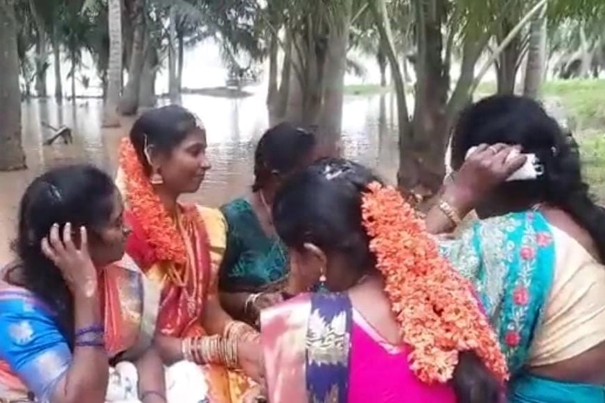 Andhra bride in flood-hit village takes boat to reach for wedding