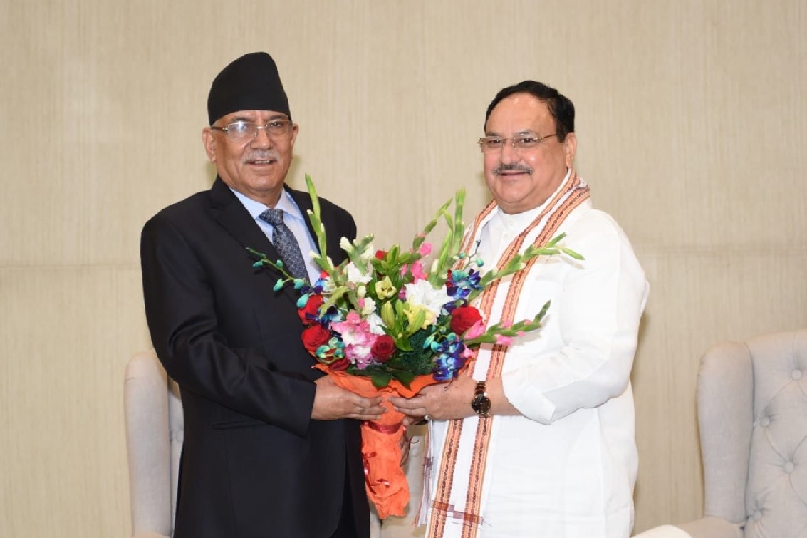 Nadda meets former Nepal PM Prachanda