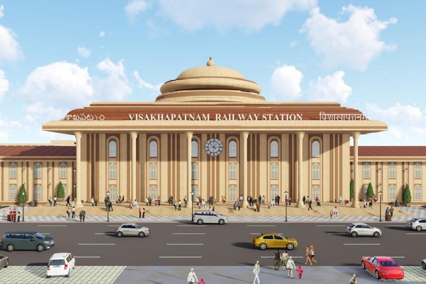 bjp ap branch releases vizag and nellora railway stations new designs