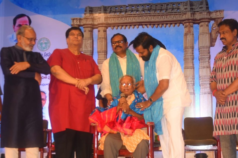 ts minister handed over dasarathi award to venu sankoju