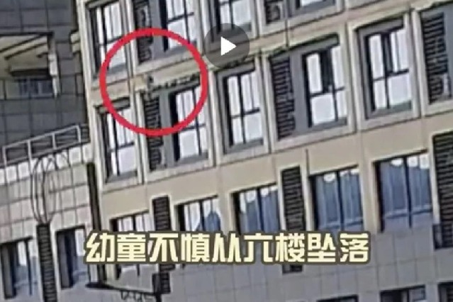 Man heroically catches 2 year old girl after she falls from fifth floor window