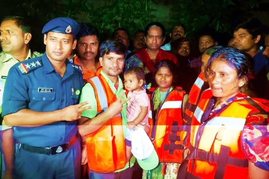 NDRF rescues family stuck in flood waters in Hyderabad