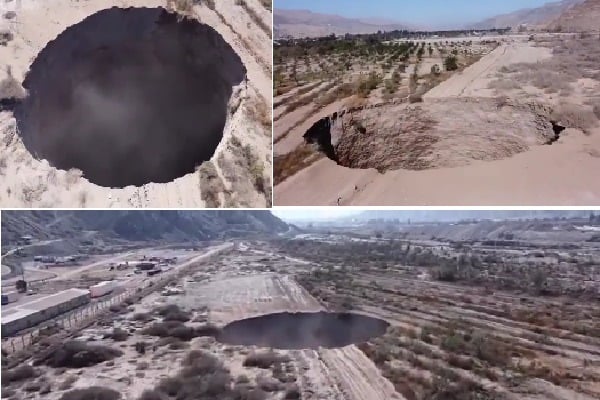 The earth has sunk the biggest crater in Chile