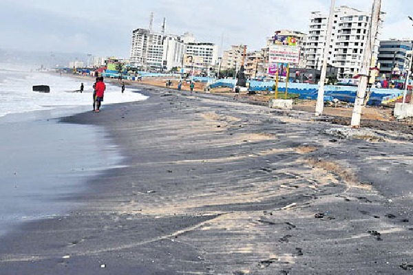 Visakha RK Beach Sand Transform into Black
