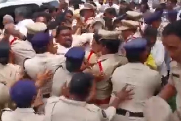 Tensions at TDP protests in Gudivada