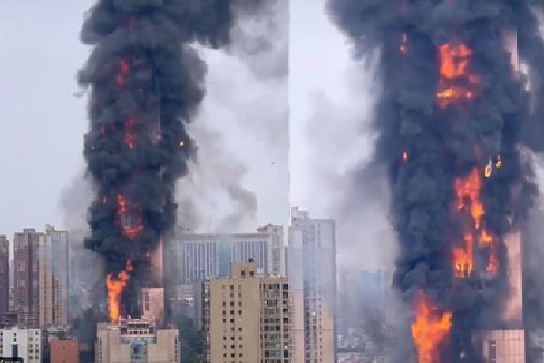 Huge Fire In China Skyscraper Dozens Of Floors Burned