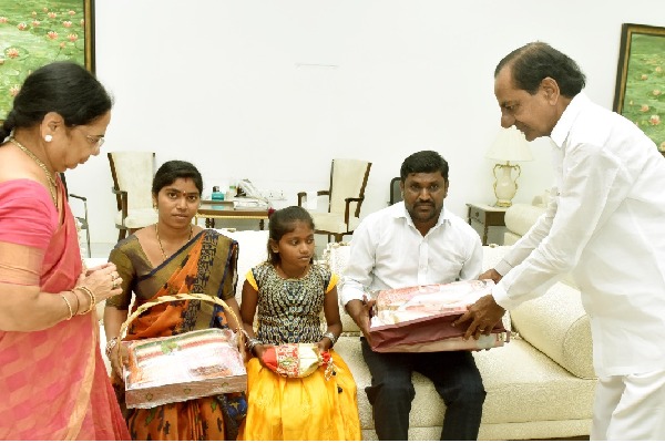 CM KCR christened a girl child after nine years she born
