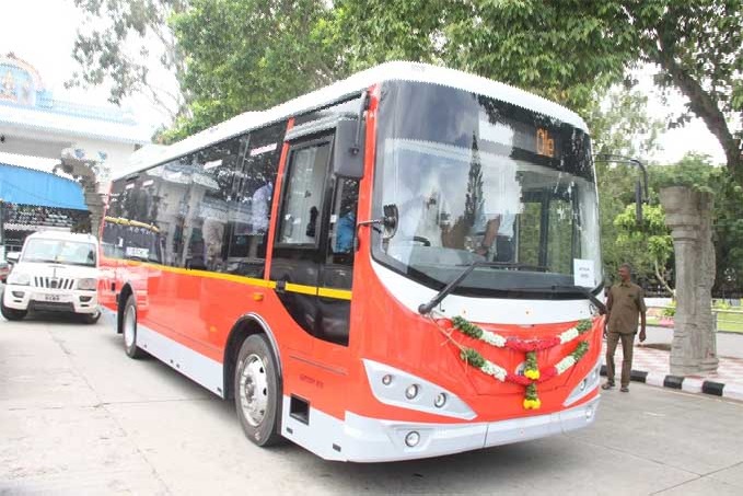 Trial run for electric bus from Tirupathi to Tirumala