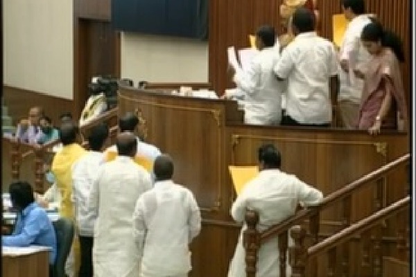 TDP MLAs protest in assembly against name change fo NTR Health University