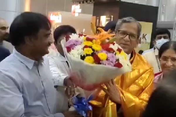 Ex CJI NV Ramana arrives Hyderabad first time after retirement