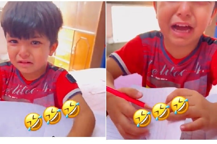 Little boy refuses to study because he will make old while studying