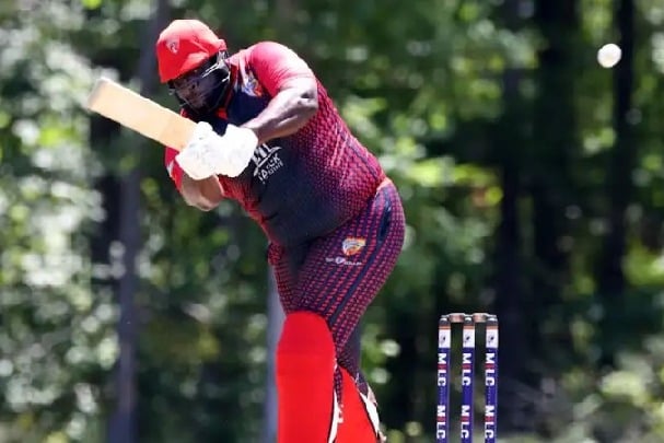 West Indies all rounder Rakheem Cornwall smashes 77 ball 205 in American T20 competition