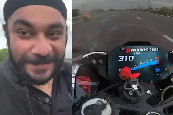 Man drives bike at 310 kmph on highway in Haryana shoots video