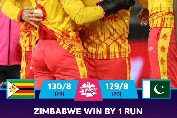 Zimbabwe beats pakistan by 1 run in t20 world cup