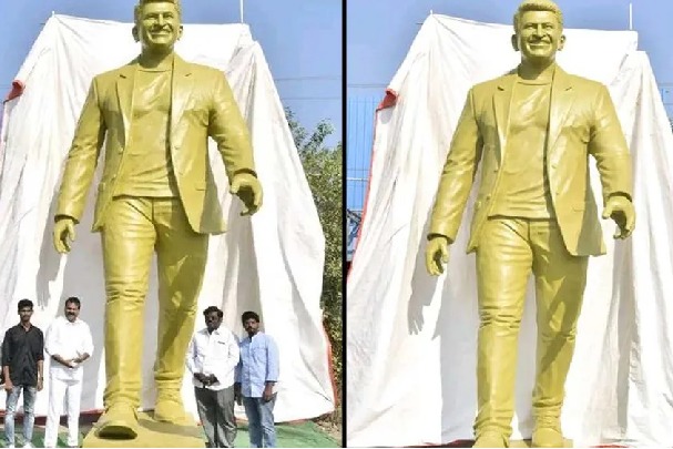 punit rajkumar highest statue made in tenali