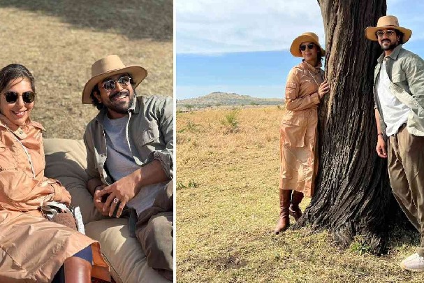 Ram Charan and Upasana lie in the sun look for lions during African vacation