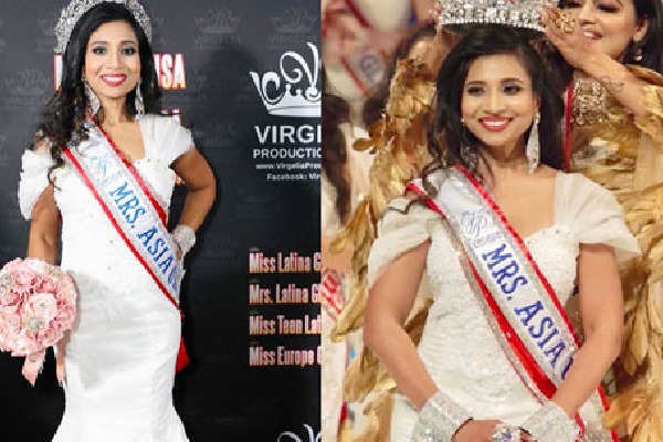 Visakha Woman Alluri Saroja Won Mrs Asia USA Crown