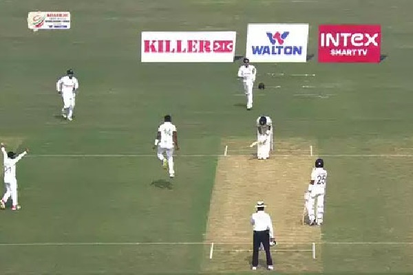 KL Rahul punches his bat in anger after Khaled Ahmed dismisses him in 1st Test