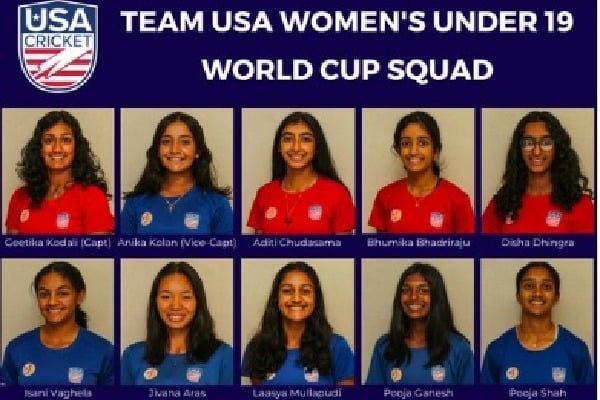 5 Telugu girls in USA under19 cricket team