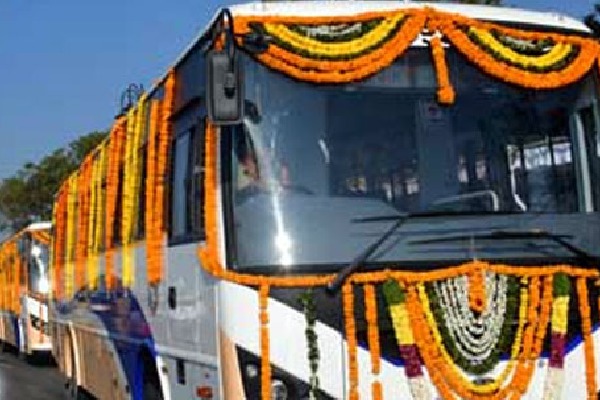 Minister puvvada Ajay Inaugurates 50 new TSRTC Buses 