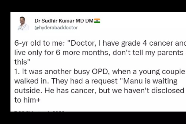 6 yr old requests Hyderabad doctor heart touching story is viral