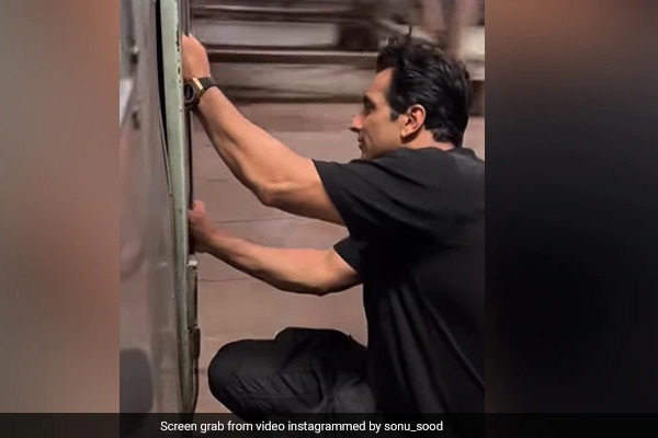 Sonu Sood travels on footboard of moving train Northern Railway bashes him