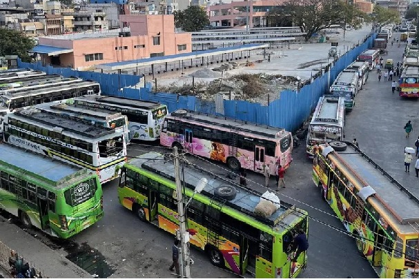 RTA officers checking private travels buses in Hyderabad