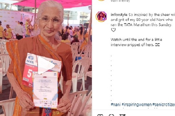 80 year old woman who ran Mumbai Marathon in saree is an inspiration for people