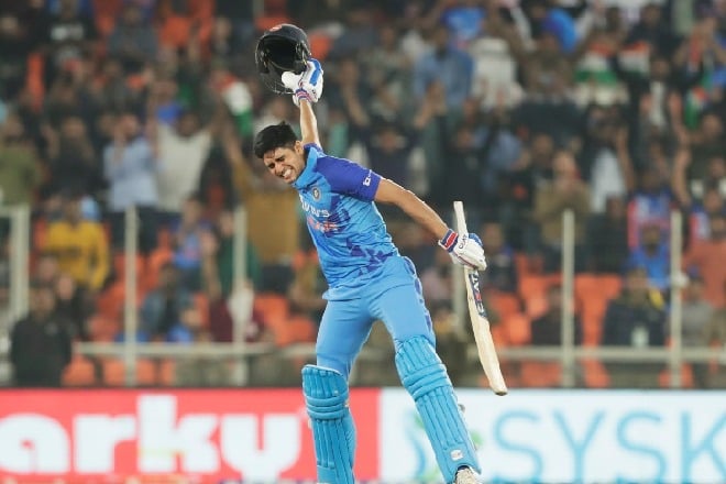 Subhman Gill century in t20 against New Zealand