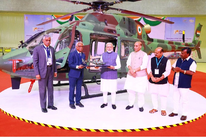 PM lauds HAL's new factory, unveils Light Utility Helicopter