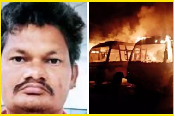 Driver Set Fire To Bharathi Travels Buses for Assulting Him