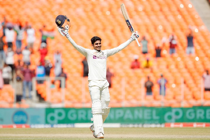 Gill completes century in Ahmedabad test 