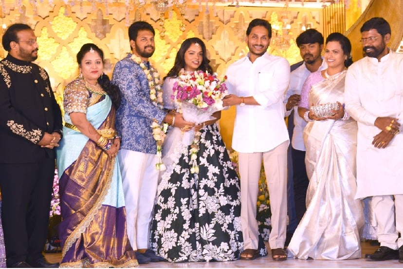 CM Jagan attends a wedding reception in Vijayawada 