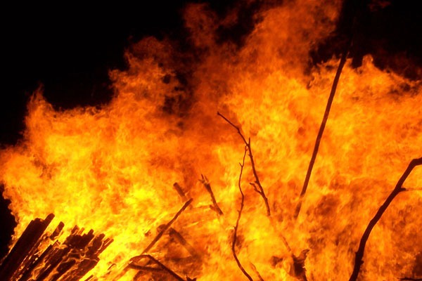 Fire erupted in 108 ambulance in Andhrapradesh