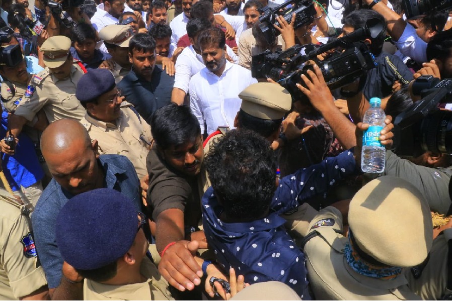 pcc chief revanth reddy appears before SIT