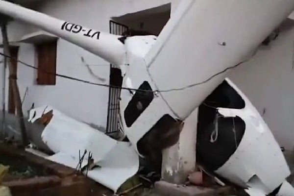 Glider Plane Crashes Into House In Jharkhands Dhanbad