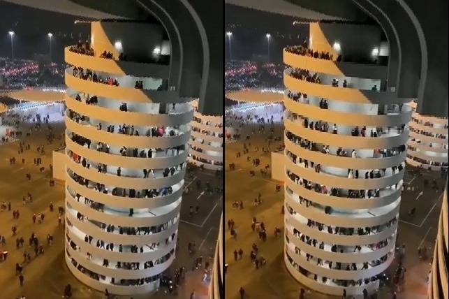 Spiral staircase of a football stadium in Italy goes viral for being an optical illusion