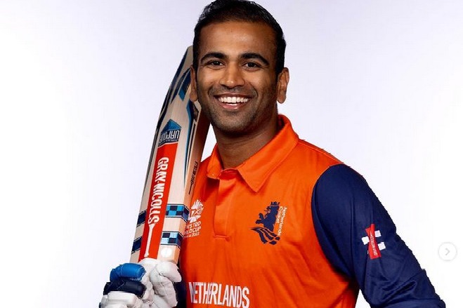 Telugu cricketer Teja Nidamanuru playing for Nederlands 