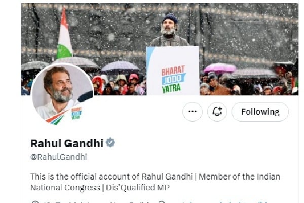 Rahul Gandhi Tweaks Twitter Bio After Parliament Disqualification