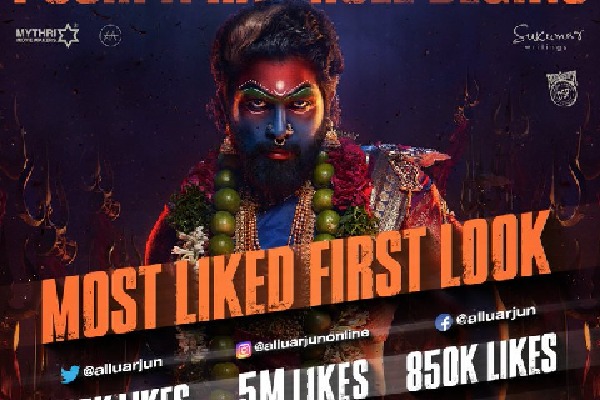 Allu Arjun first look in Pushpa 2 The Rule set all time record on social media platforms 