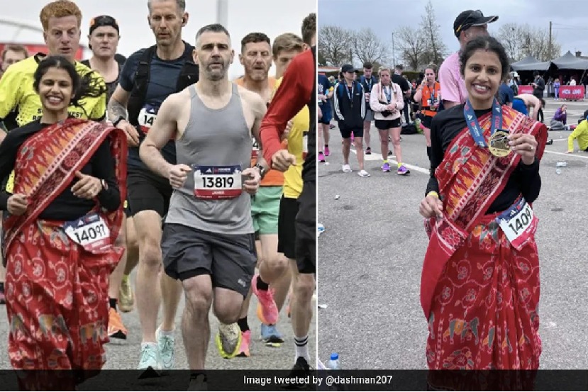 Indian origin woman runs Manchester marathon wearing a sari