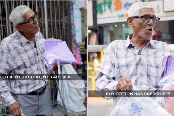 This 74 year old man sells handkerchiefs at a station in Mumbai His story has inspired the Internet