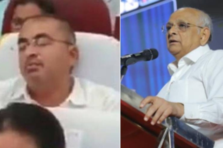 Gujarat civic officer suspended for taking a nap during a cms speech