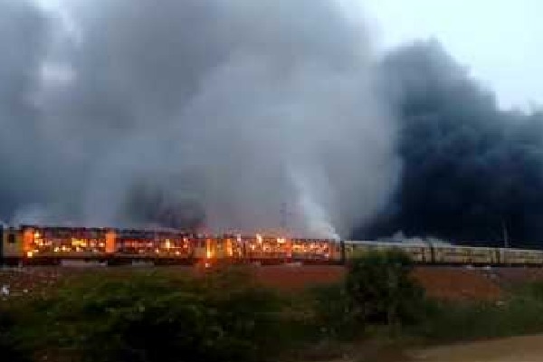 Tuni train fire case dismissed by Vijayawada Railway Court