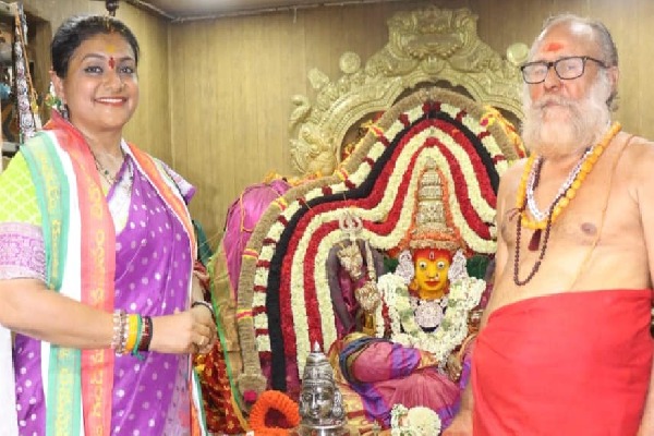 Roja visits Gangamma Thalli temple in Tirupati 