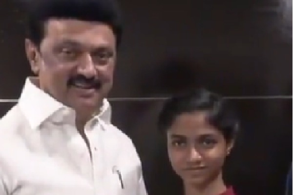 CM Stalin felicitates student S Nandhini